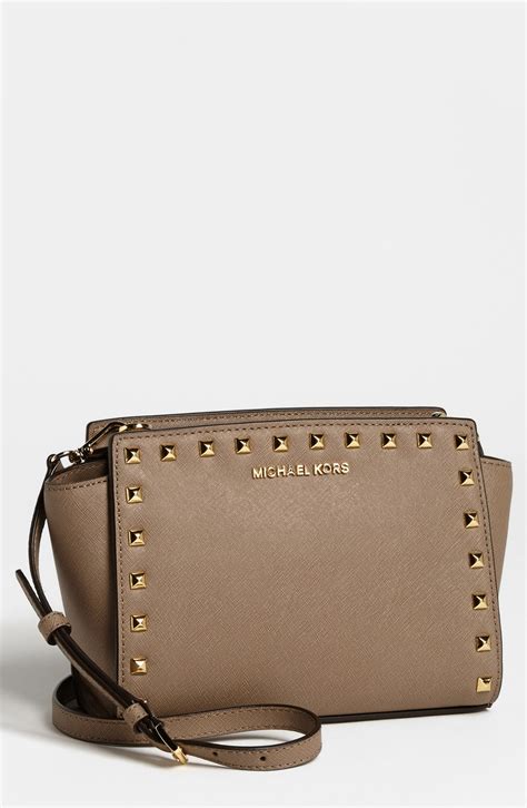 michael kors large studded selma dark dune|Best 25+ Deals for Michael Kors Studded Bag Selma .